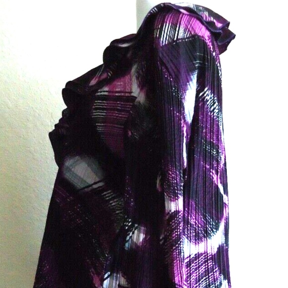 MILANO Women's Purple Blouse Stretch Size-XL - Picture 5 of 13